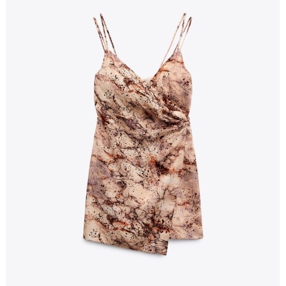 Zara satin effect mini wrap dress - Picture 7 of 8